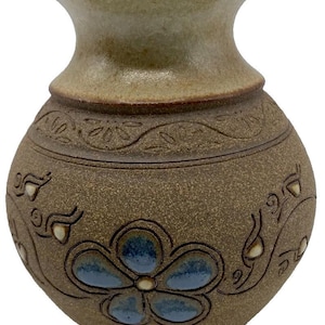 Clay Flower Vase 5.5&quot; Tall & 4.75&quot; Diameter Southwestern Style