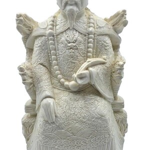 Asian Emperor on Throne Fine Detail Resin Statue Vintage
