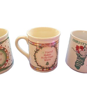 3 Priscilla Hillman Christmas Mugs