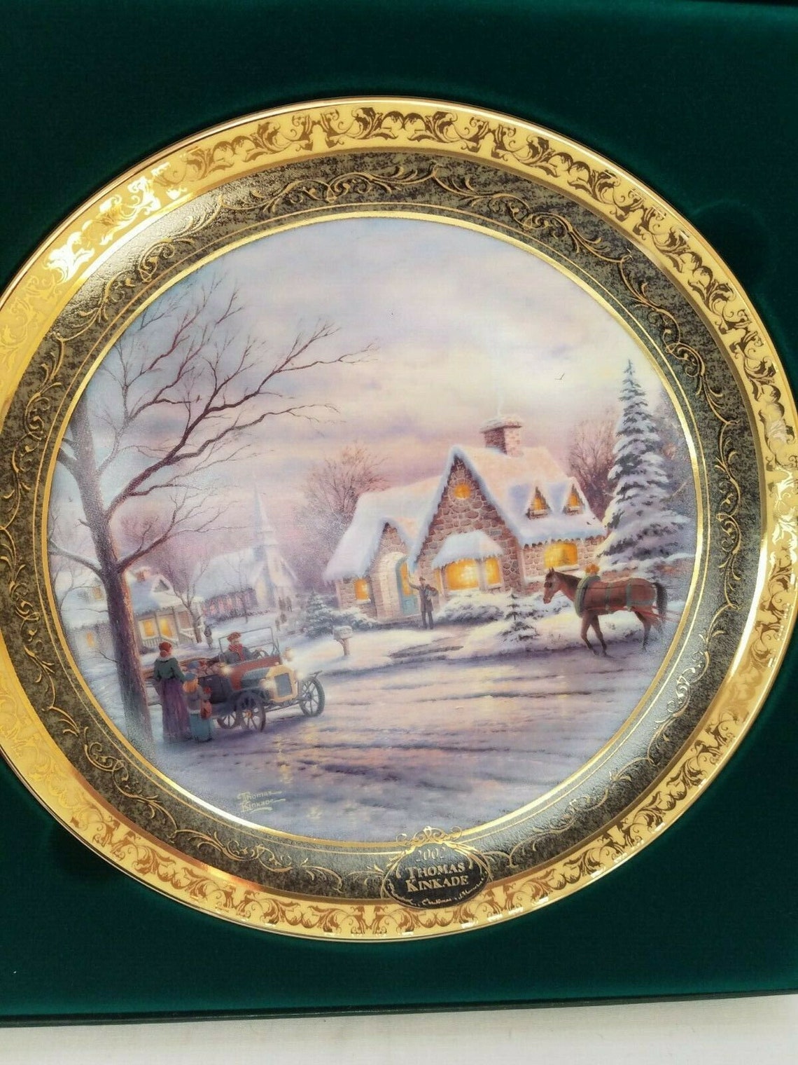Thomas Kinkade Collectors Edition Plate Cherished Christmas Etsy
