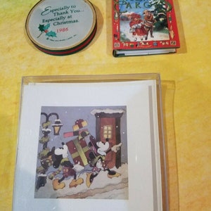 6 Disney Mickey Mouse Holiday Cards,Christmas Carol Book,Christmas Wall Hanging