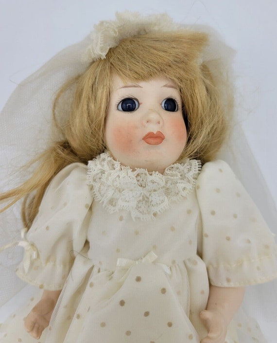 Porcelain Wedding Doll 13" Aprox Tall - image 6