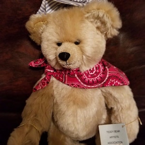 Railroad Beargineer by Tabby Bears by Jean Gadano & Mitzi Fry 13&quot;