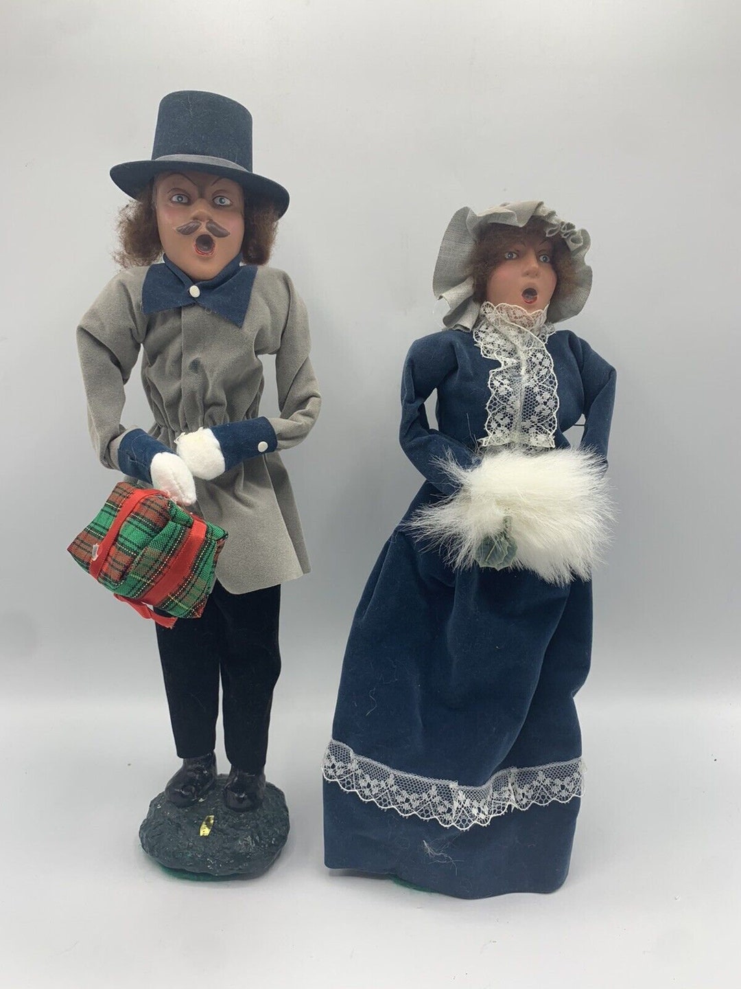 Vintage Christmas Carolers Figurines Male and Female Couple Etsy