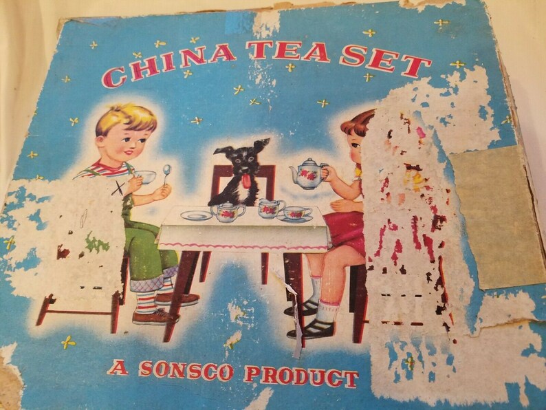 VTG Sonsco China Toy Tea Set Made in Japan Original Box 22 | Etsy