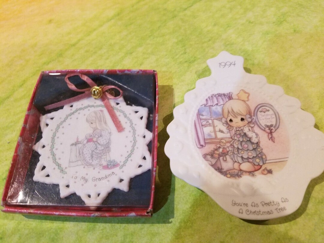 Precious Moments Christmas Ornament Lot of 2 Etsy UK