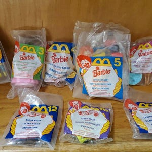 McDonald&#39;s Happy Meal Barbie & Hot Wheels toys. 8-PIECE LOT!!!