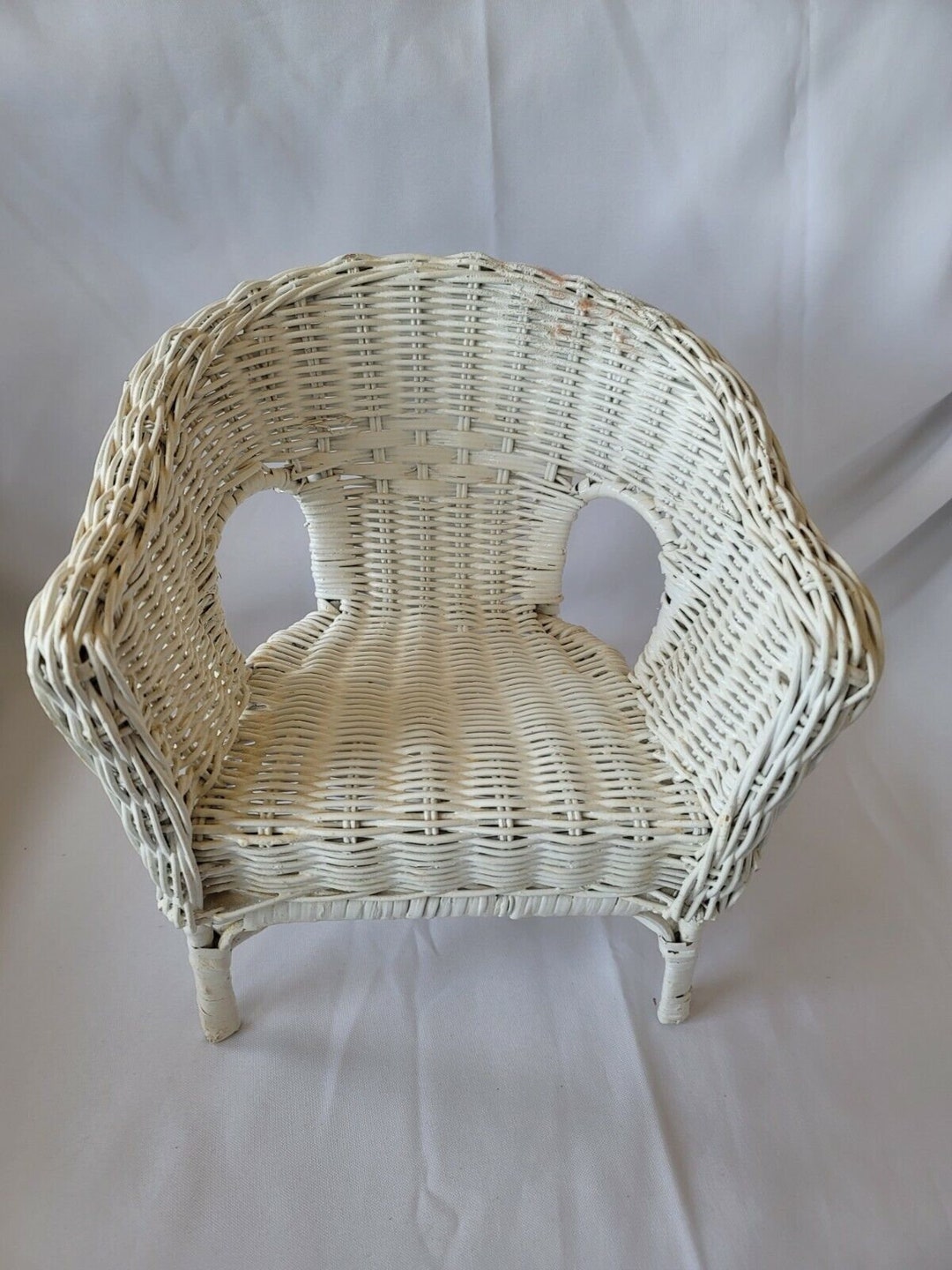 Vintage Large Baby Doll Wicker Chair 11 Wide 10 - Etsy