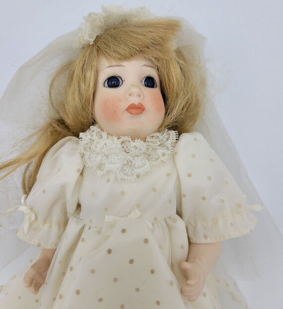 Porcelain Wedding Doll 13" Aprox Tall - image 5