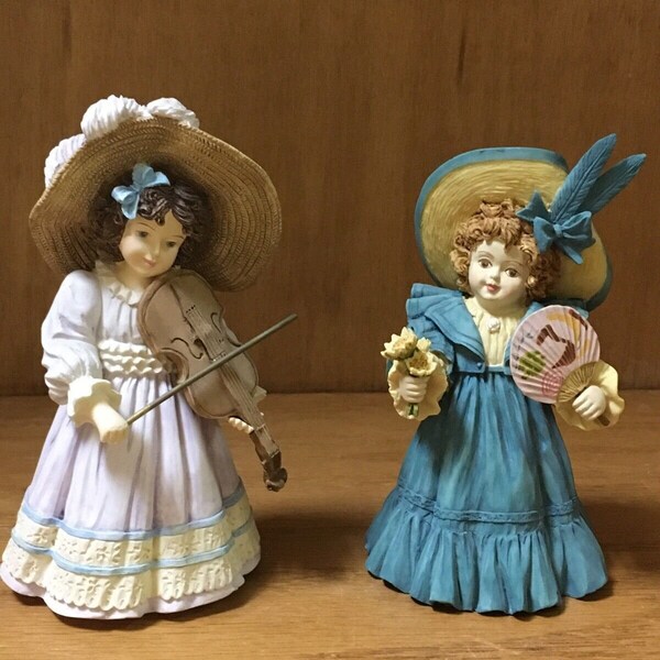 Set Of 2 Maud Humphrey Bogart Figurines- Sunday Best, A Melody For You.
