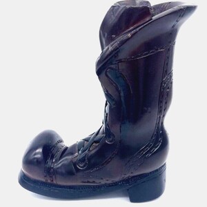 Candle Holder made out of Wood shaped like a Boot with Laces handcarved