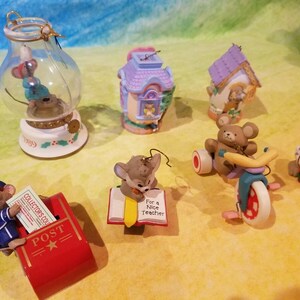 7 Tiny Mouse Christmas Ornaments Postman, Mailbox, Teacher, Maybe Some ...