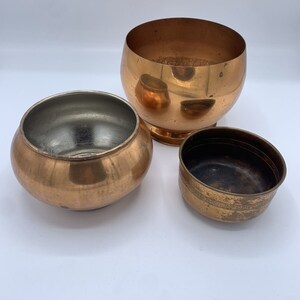 Assorted Vintage Copper Bowls