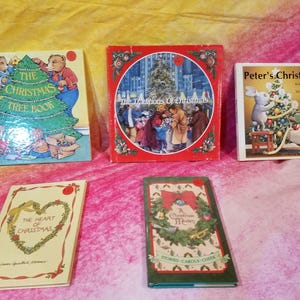 Babar elephant Christmas family Jean De Brunhoff book lot 4 picture vintage