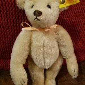 Steiff Bear Mohair lt Tan 0157/26 Pin & Tag TAG 9&quot;