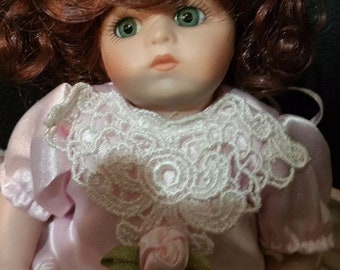 Full Body Porcelain Doll 7" Tall fully-jointed