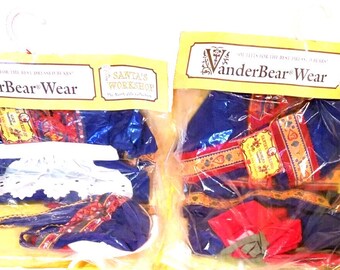 2 Cornelius & Alice Vanderbear Wear Santa's Workshop Outfits
