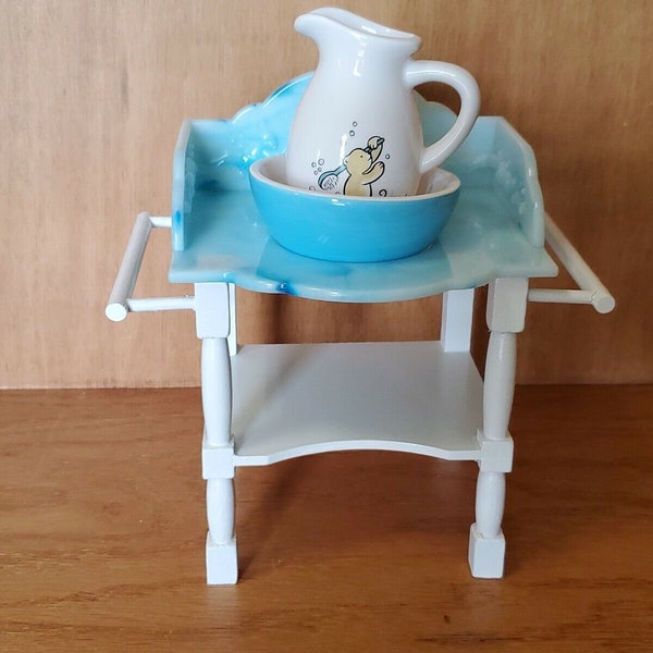 Muffy Vanderbear 1994 Splish Splash 3 Pc Set  Washstand Pitcher Bowl Nib