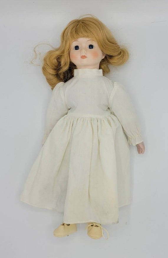 Porcelain Candy-striped Doll Tall - image 1