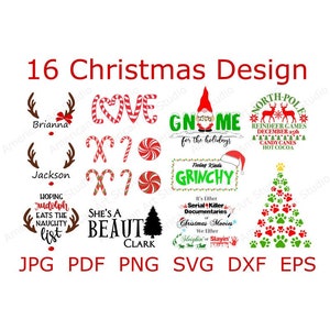 Paquete SVG de Navidad - Incluye jpg, pdf, png, svg, dxf, eps