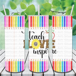 20 Unzen Tumbler Wrap: Regenbogen-Stifte (Digitaler Download)