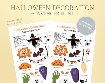 Halloween Candy Scavenger Hunt Printable Trick or Treating - Etsy
