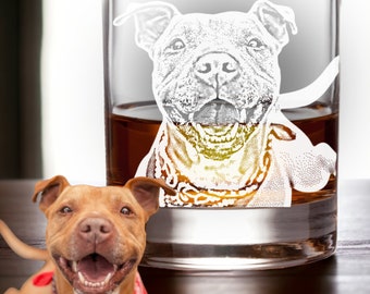 Pet memorial gift, Personalized Dog Remembrance Rocks Glass with Custom Pet Etching | Unique Engraved Drinkware for Pet Owners