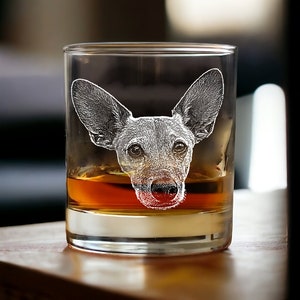 Geëtste huisdierfoto rotsen glas, aangepaste huisdier portret huisdier Memorial whiskyglazen, gepersonaliseerd cadeau voor hondenliefhebber, kattenliefhebbers, verjaardagscadeau