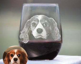 Custom Engraved Wine Glass, Personalized Dog Glass,Photo etched Glassware, Unique Gift for Pet Lovers, Pet Loss Gift, Pet Memorial Gift