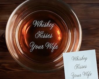 Personalized Handwriting Christmas Gift – Engraved Handwritten Message on Bottom Rock Glass, Sentimental Whiskey Gift