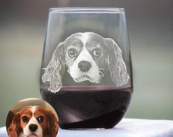 Personalized Dog Wine Glass – Custom Engraved Photo Etched Glassware, Pet Memorial Gift for Pet Lovers