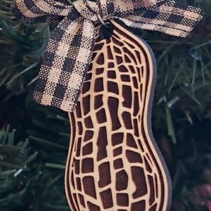 Wood Peanut  Ornaments
