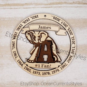Custom Alabama Crimson Tide Championship Ornament
