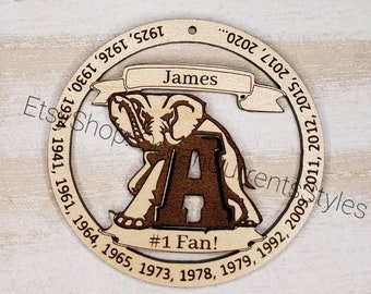 Custom Alabama Crimson Tide Championship Ornament