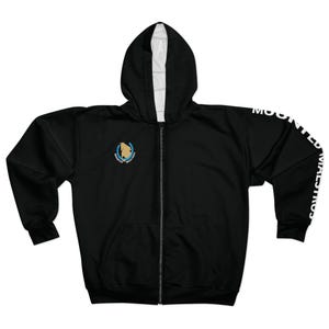 Mounted Maestros black Unisex Zip Hoodie (AOP)