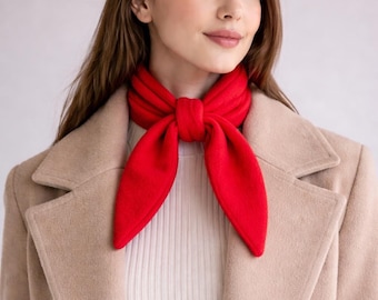 Bufanda elegante de cuello de forro polar rojo