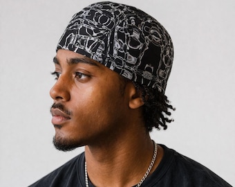 gorro con estampado para hombre, gorro de ciclista, gorro de motociclista, pañuelo para la cabeza