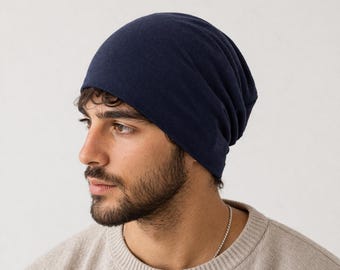 Gorro de bambú suave, unisex, azul, gris, negro y verde.