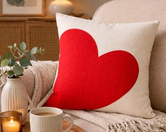 Funda de cojín de corazón
