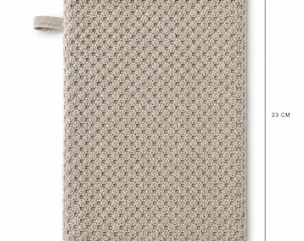 Beige Cotton Exfoliating Bath Mitt, Reusable Eco Friendly Shower Sponge