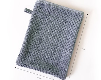 Guante de algodón suave para lavar, bolsa de jabón azul, guante de lavado, bolsa de jabón, franela de baño