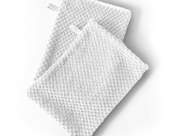 Guante de algodón suave para lavar, bolsa de jabón blanca, guante de lavado, bolsa de jabón, franela de baño