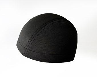 Black skull cap, rider beanie, Do rag, wave cap