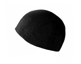 Kurze schwarze Mütze für Männer, Reitermütze, Radlermütze, Do-Rag