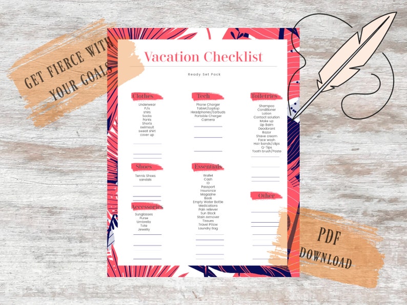 Packing List Printable Vacation Planning Holiday Organizer Etsy