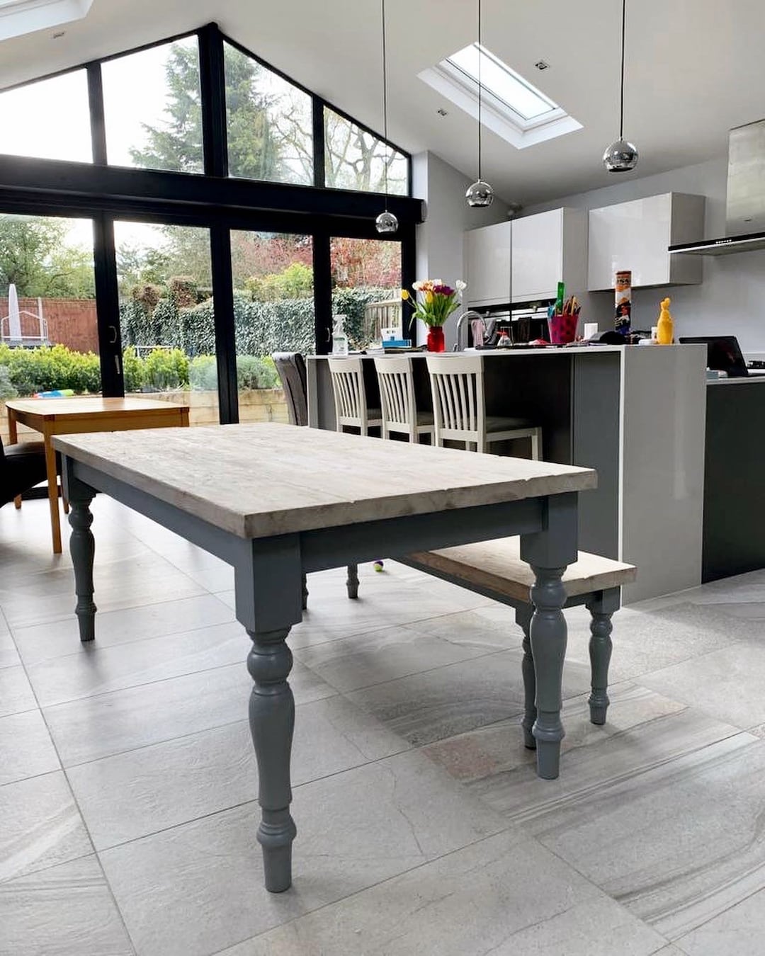 Handmade Rustic Farmhouse Dining Table: Solid Wood Kitchen Island - Etsy UK