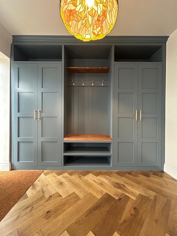 Bespoke Fitted Bootroom Fitted Bootroom Furniture Double Cupboards Hallway Bench Shoe and Coat Storage Mudroom Custom Sizes Available Etsy