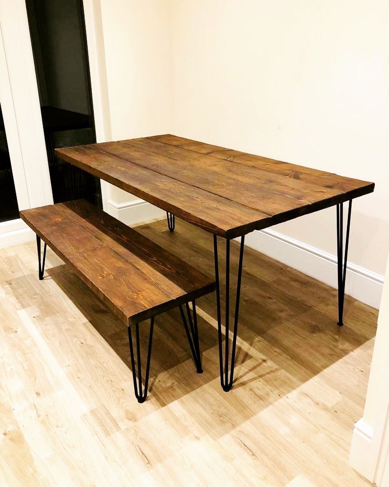 Hairpin Leg Dining Table Industrial Style Dinng Table Rustic Etsy UK