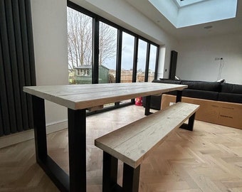 Outdoor Firsby XF Live Edge Garden Dining Table Rustic Solid Wood ...