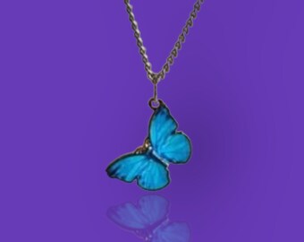 Blue Butterfly Necklace - Fans of Life is Strange